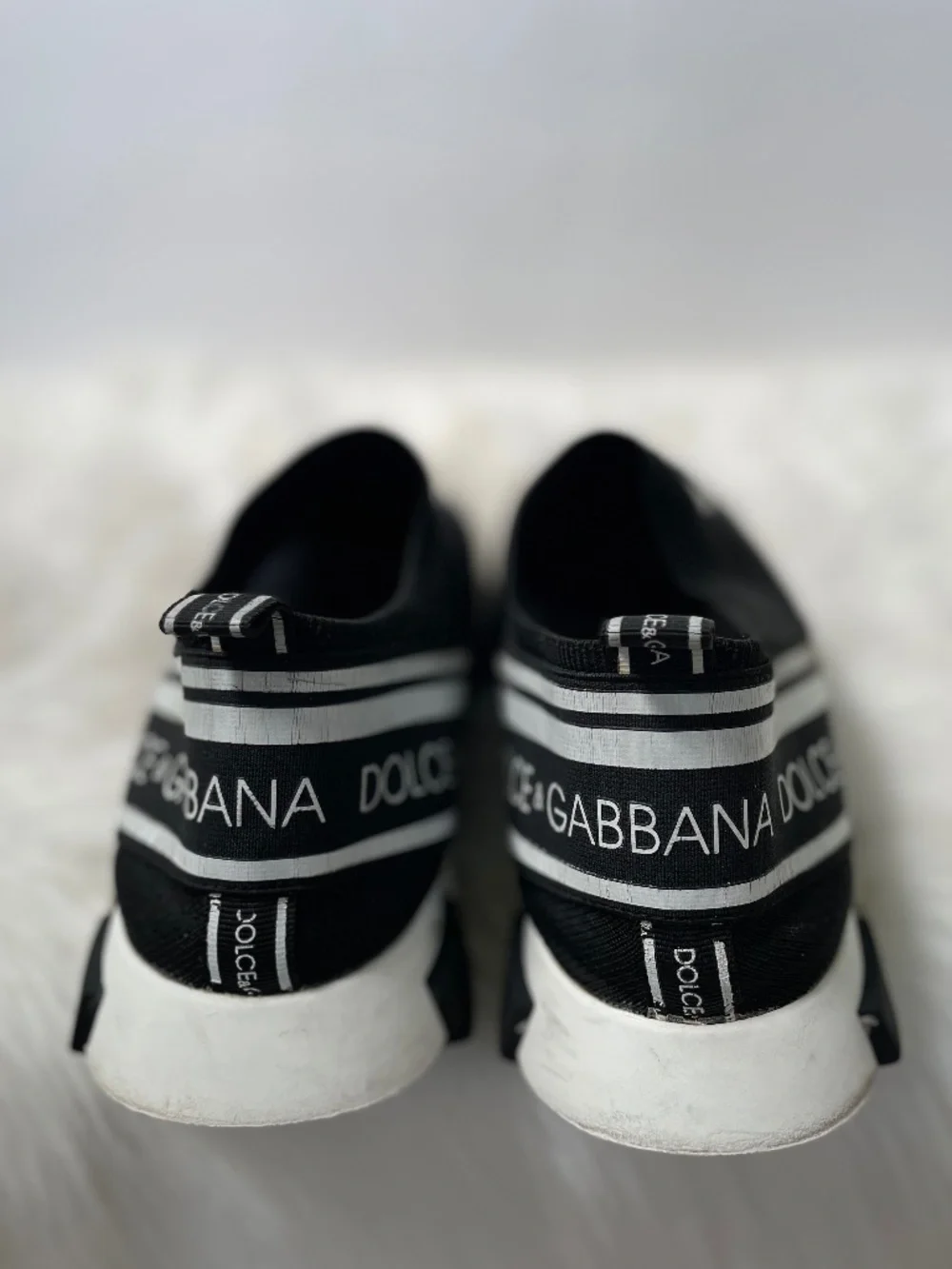 Dolce & Gabbana Black White Slip-on Low Top Comfort Sneaker Mens Shoes 43-44
